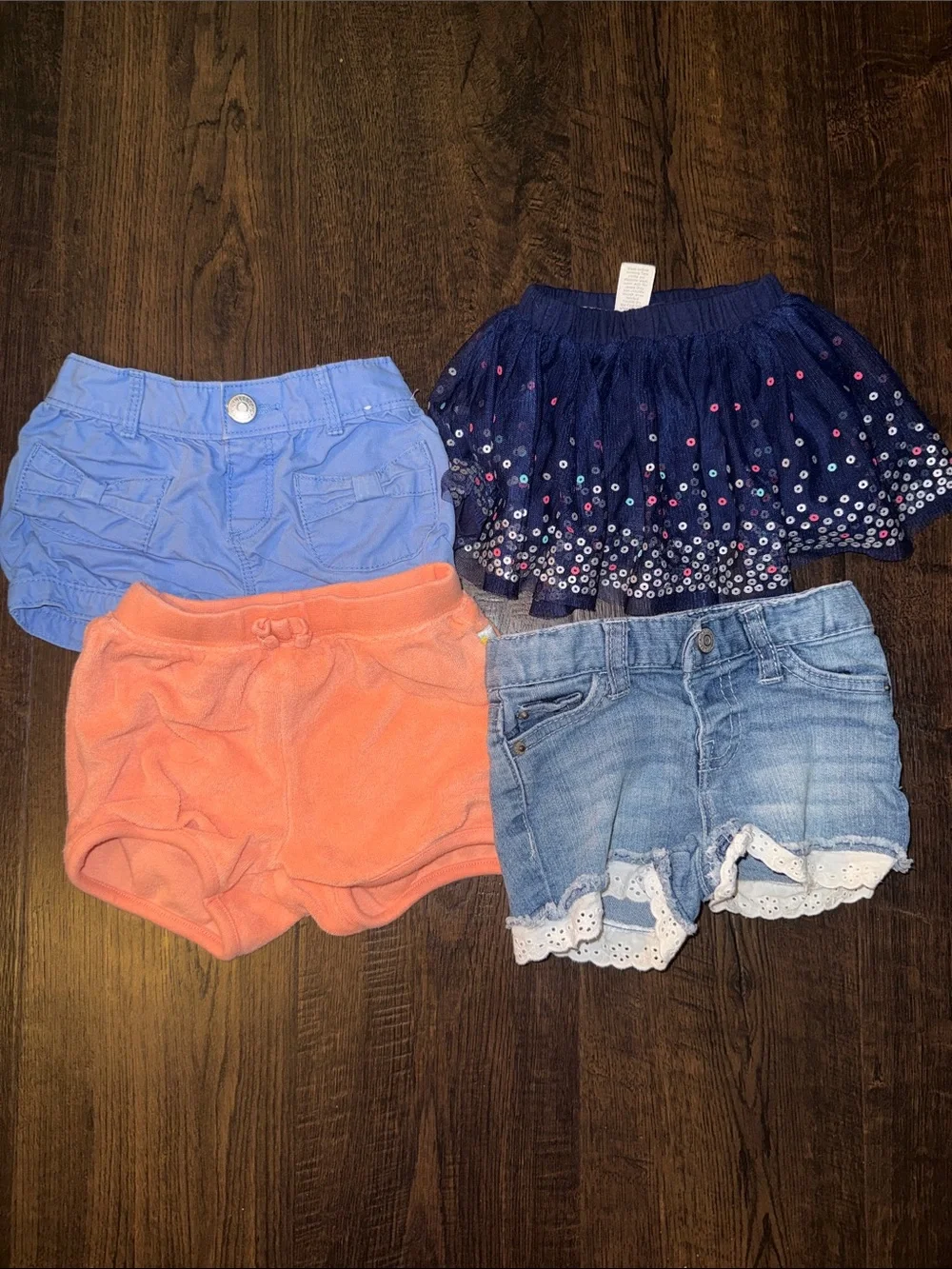 6-12M Bundle 3 shorts & 1 Skirt